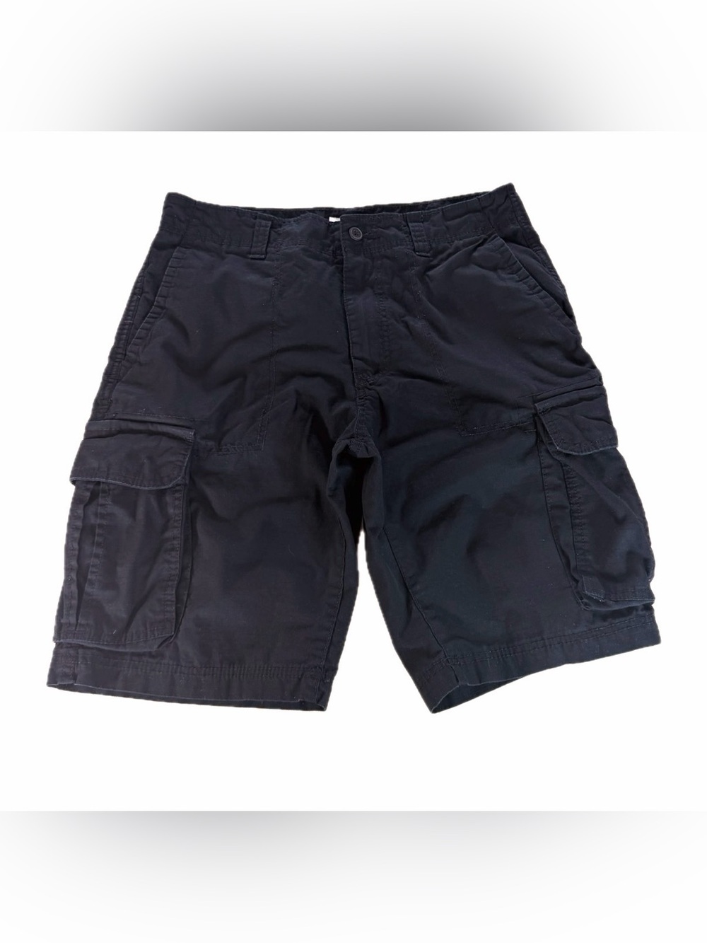 Goodfellow & Co Men's Black Cotton Cargo Shorts Button Closure Cargo Pockets 34